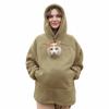 Moletom com Capuz Sherpa Forrado para Mulheres e Homens, Blusa de Moletom Casual Quente com Capuz para Outono Inverno, Estilo Europeu Americano
