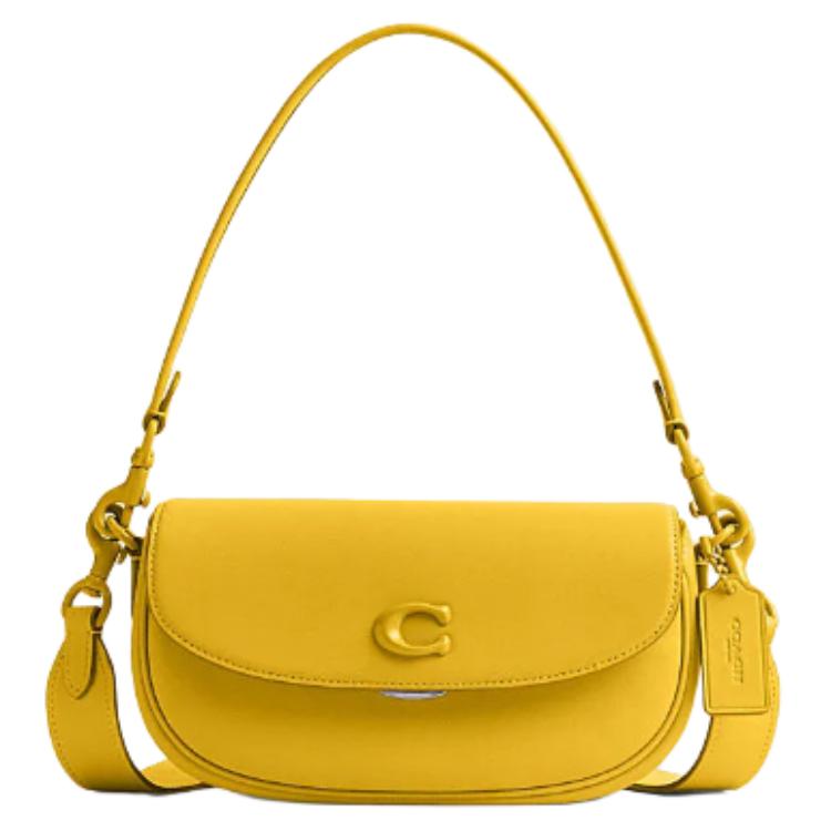

Coach Emmy 23 Logo Lock Closure Leather Saddle Bag Women Handbags Canary-Yellow CR666-LHCY3 Basic Set (Bag+Dust Bag)