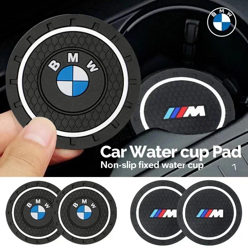 2Pcs Car Cup Coaster Waterproof Non-Slip Water Cup Pad Holders Car Interior Accessories For BMW E46 E90 E60 F10 F30 G30 E92 X5