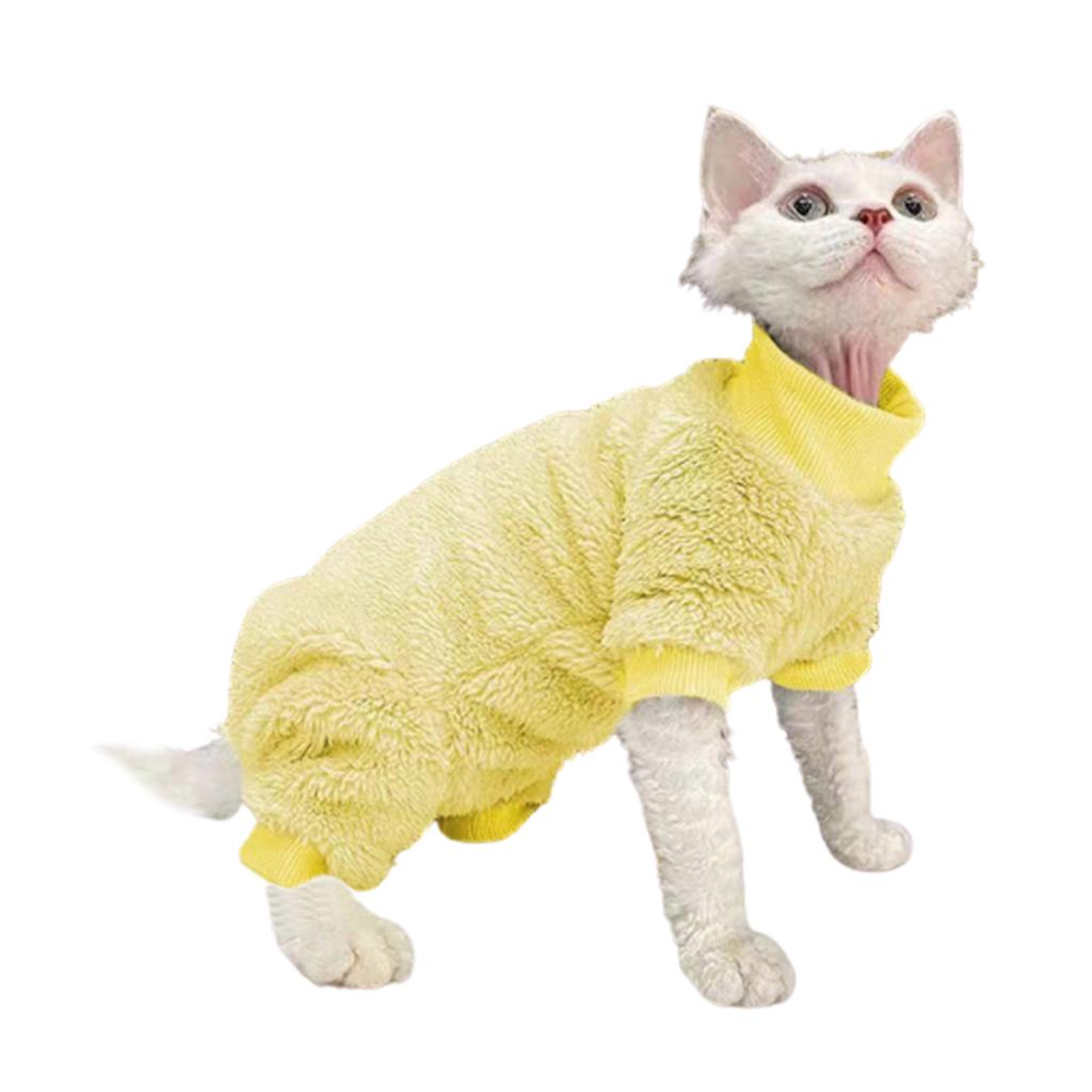 Einfarbiger Katzenpullover für kleine bis große Katzen Winddichter dicker Mantel für Winter Outdoor