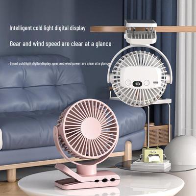 USB Clip-On Silent Rotatable Fan with Built-in Battery for Dorms and Bedsides