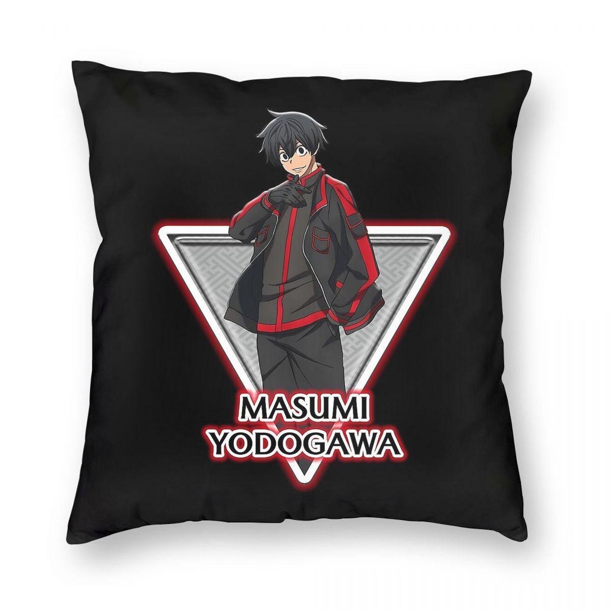 Masumi Yodogawa Tougen Anki Square Pillowcase Polyester Linen Velvet Pattern Zip Decorative Pillow Case Car Cushion Cover Peach skin 18*18(CM)-1Pcs