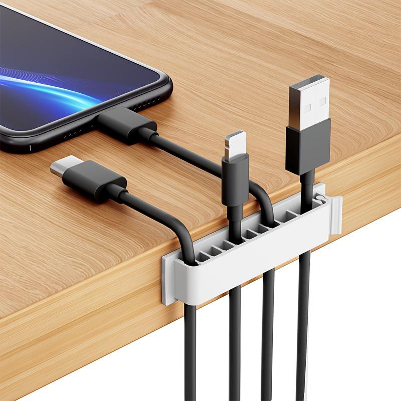 3pcs Self Adhesive Cable Clips 10 Slots Desk Wire Organizer Holder Home Office Car Cord Management Fixer