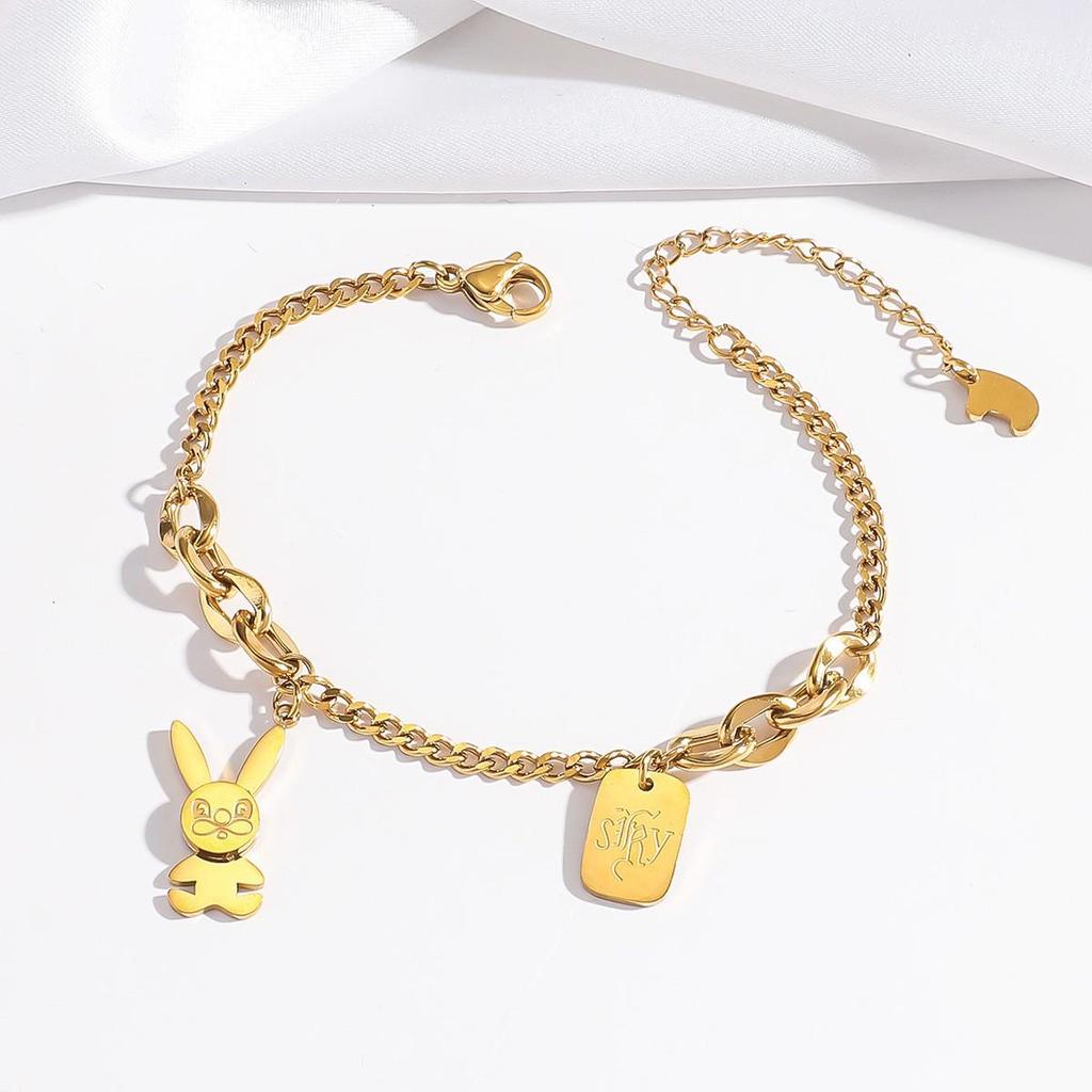 Cherry Epoxy Titanium Steel Bracelet for Women - Sweet Dopamine-Inspired Design