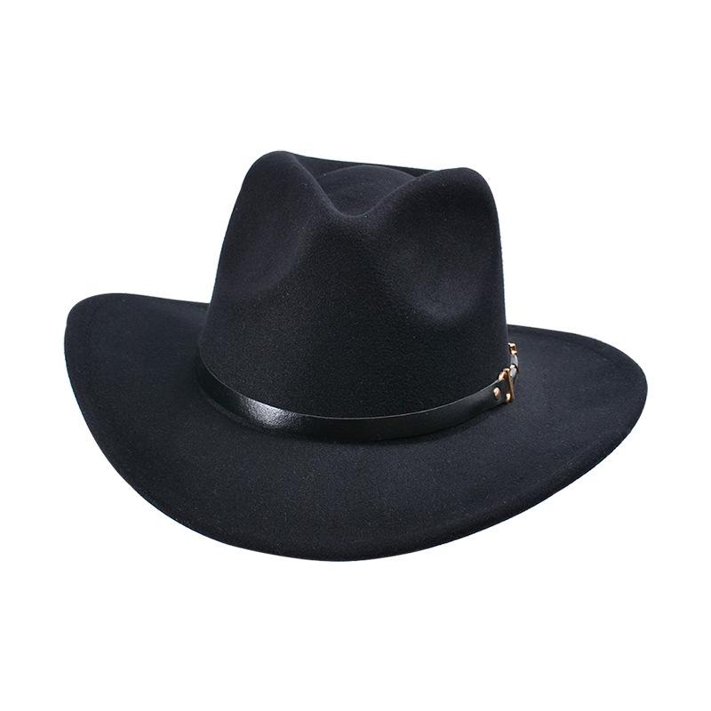 Printemps et automne femmes Jazz chapeaux élégant large bord anglais haut-de-forme classique plat haut de forme Sports de plein air crème solaire Western Cowboy chapeau