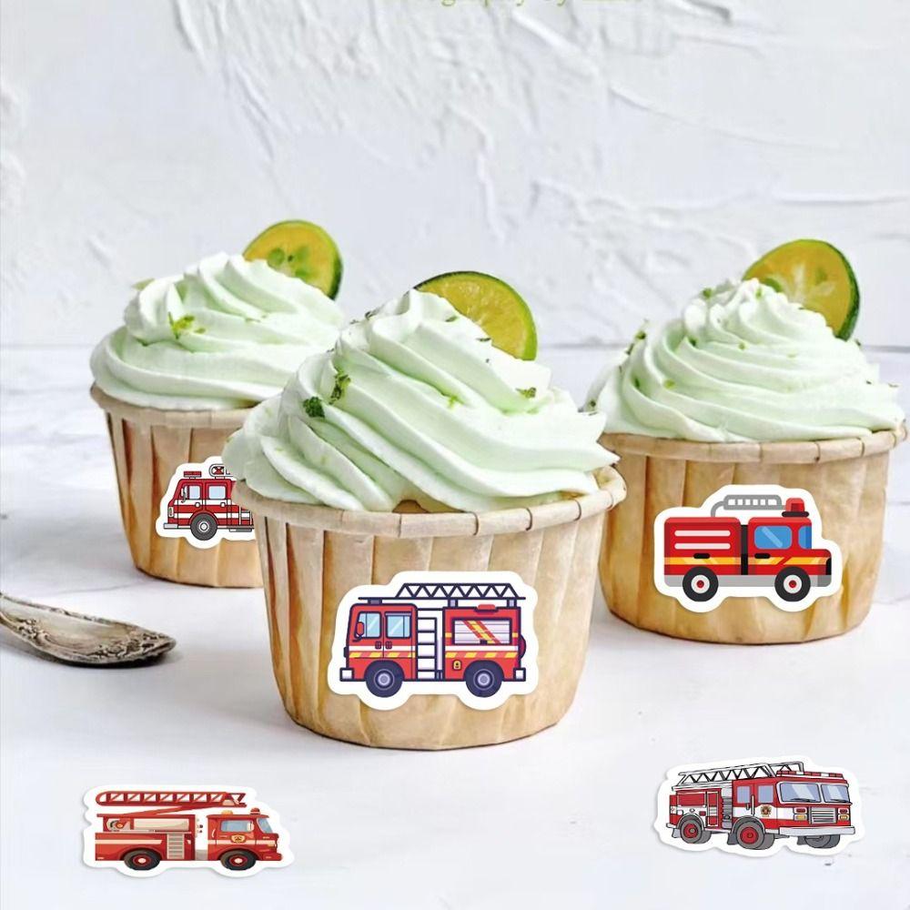 Cartoon Design Truck Stickers 500PCS Roll Fire Engine Stickers  Living Room Decoration