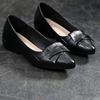 sapatos femininas women cute pointed toe black plaid patern slilp on square heel shoes lady classic red shoes ab668