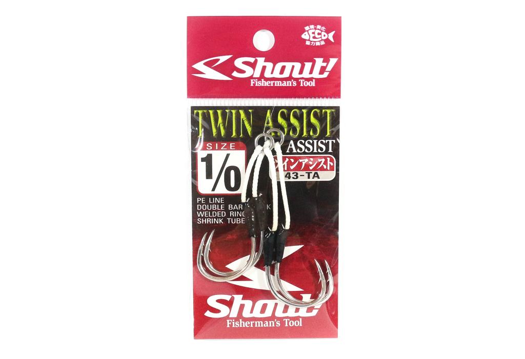 Shout 43-TA Twin Assist Double Barb Hooks Rigged Size 1/0 (5836)