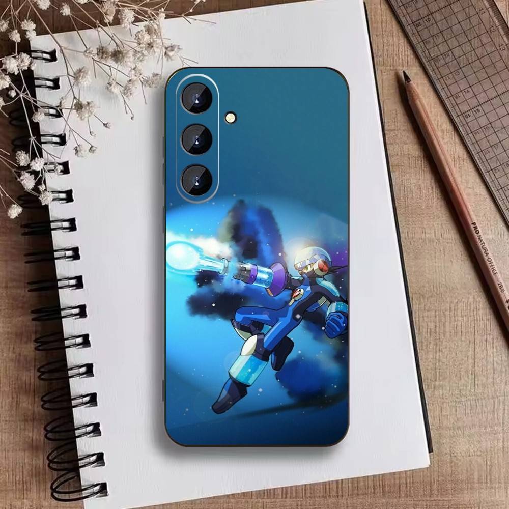H-Mega Man Anime Phone Case For Samsung Galaxy A73,A21s,A22,A31,A52,A53,A71,A41Soft Black Shell