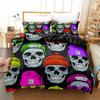 Gothic Skull Duvet Cover Sugar Skull Bedding Set Horror Theme Comforter Full Twin King For Boys Teens Adults Bedroom Decor