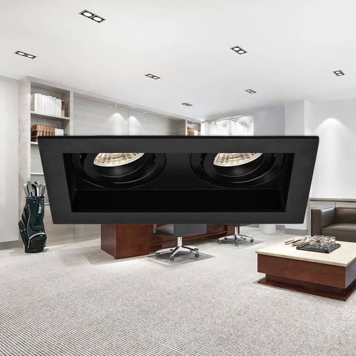 Support 2x spots Beta R5 rectangle noir MR16 GU10/GU5.3