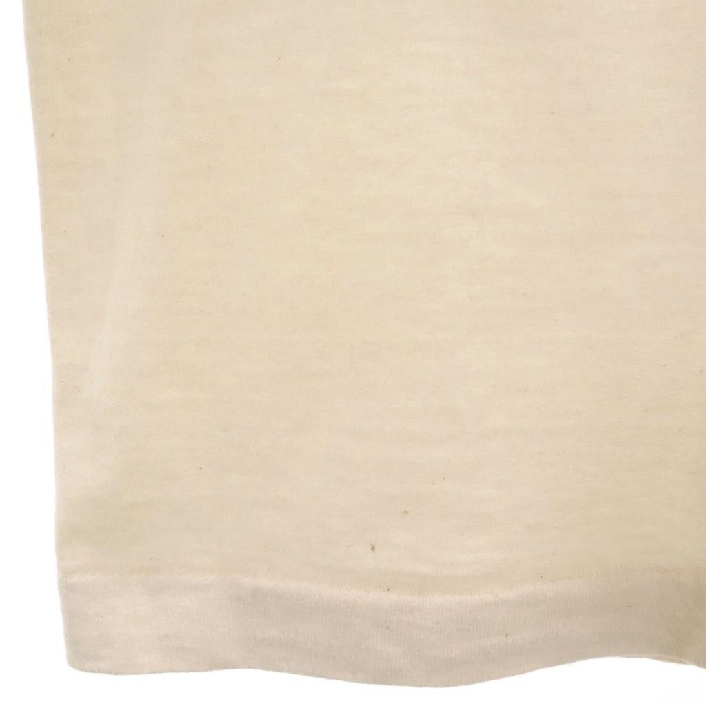 OLD 90s Footprint Short Sleeve T-shirt Cream Single Stitch Men's Used