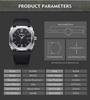 RUIMAS Luxury Silicone Band Quartz Sport Watches for Men Waterproof Calendar Casual Large Dial Wristwatch Clock Montre Homme 525