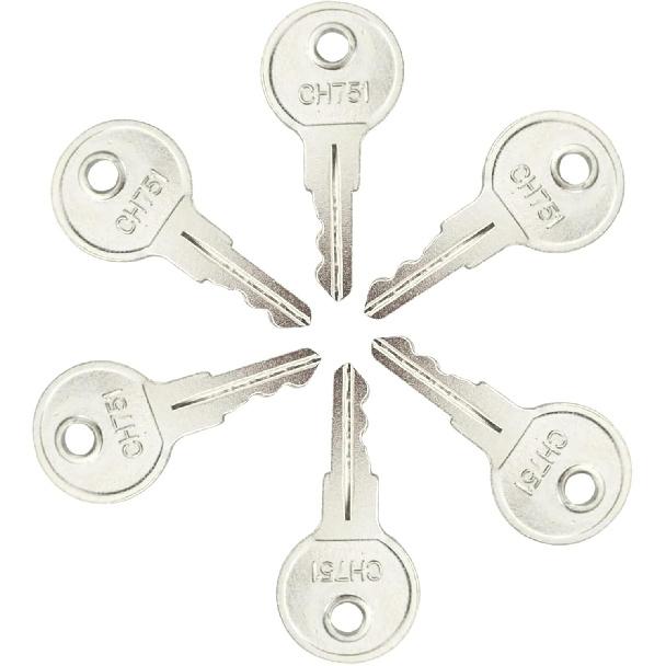CH751 Key Universal Keys Replacement for RV Compartments Campers Storage Cabinets Door Lock T-Handles Tool Boxes Pickup Shells (Pack of 6)