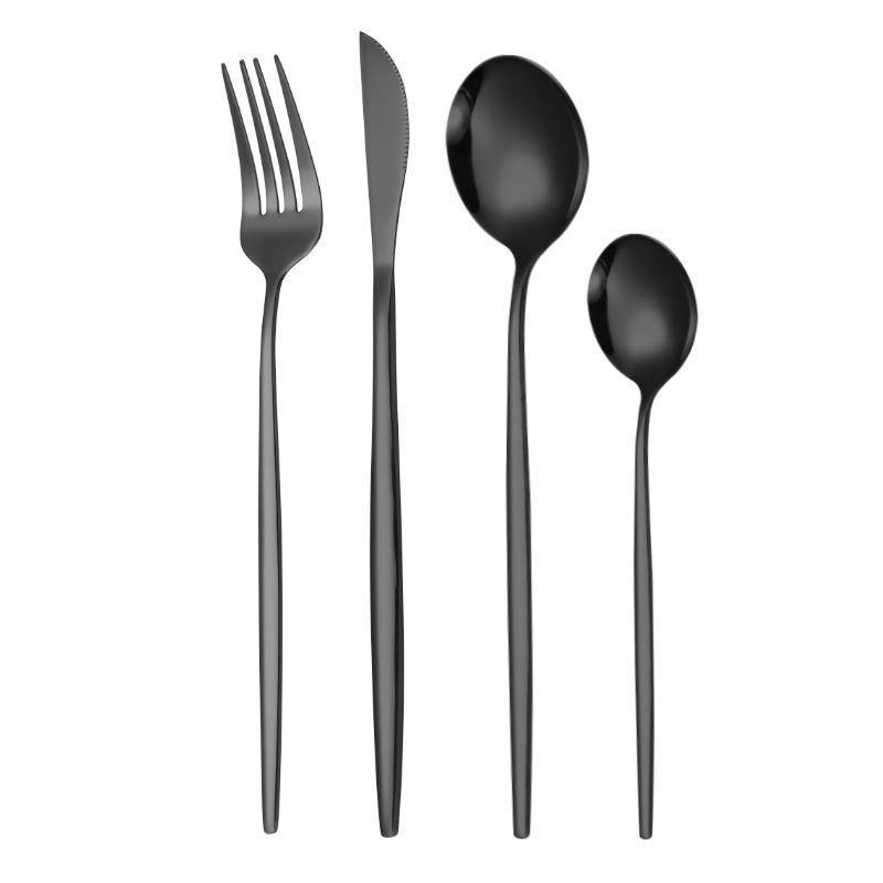 Rainbow Tableware Stainless Steel Flatware Cutlery Set Dinner Fork Knife Coffee Spoon Kitchen Dinnerware Silverware Set