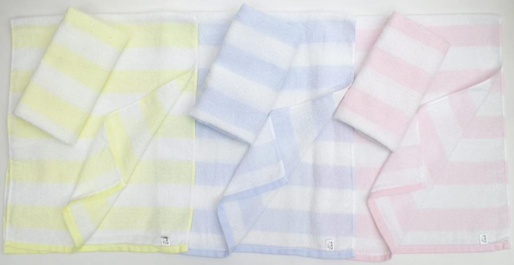Oboro Border Bath Towel Set of 6 Ladies'