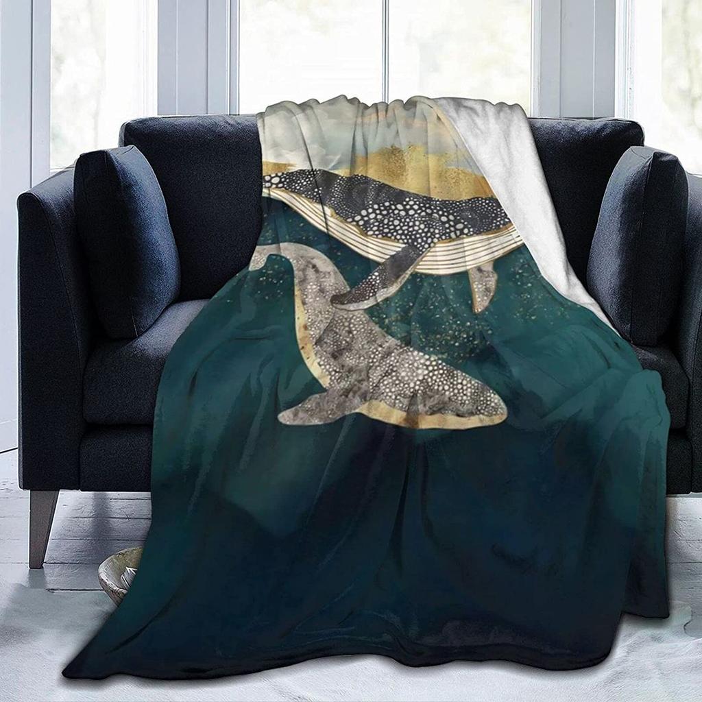 Flannel Fleece Modern Throw Blanket, Cartoon Style Koala Bears Blue Pattern Throw for Spring Recliner, Air Conditioning Blanket