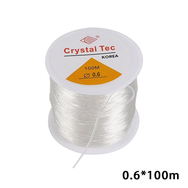 100m Starkes Elastisches Kristall-Perlenfaden-Kordel Schmuckherstellung Halskette Armband DIY Perlen-Schnur Dehnbar Dicke 0,4-1mm