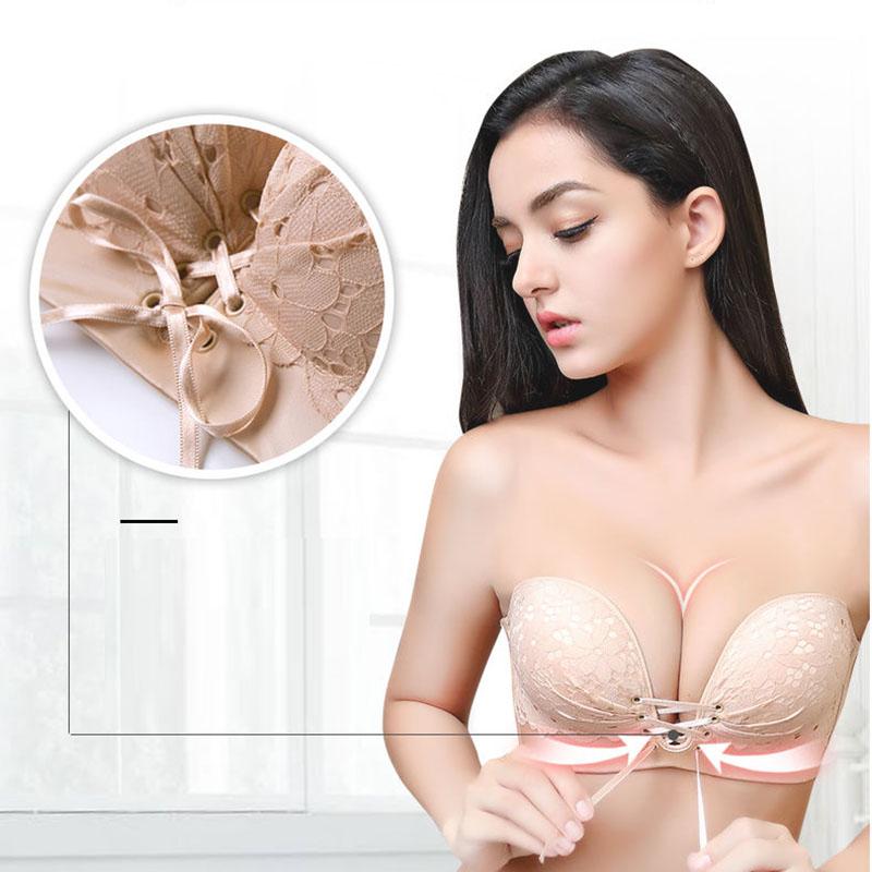 უსახელო ბიუსტჰალტერი ქალებისთვის მაქმანებიანი უკარკასო დიდი ზომის ბრალეტი უნაკერო თეთრეული ფოლადის რგოლის გარეშე უხილავი ბიუსტჰალტერი ტოპი არასრიალებადი ბიუსტჰალტერები ტოპები