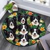 Border Collies Runder Teppich, Teppich für Wohnzimmer Schlafzimmer Sofa Spielzimmer Dekor, Rutschfeste Bodenmatte
