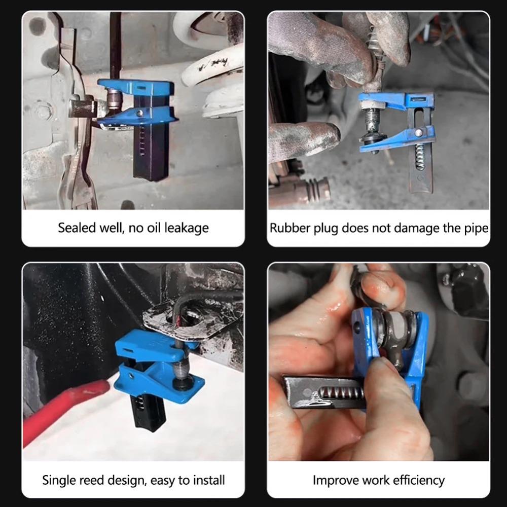 4Pcs Automotive Brake Fluid Lines Plugs Tool Sealing Clamp Joint Oil Pipe Clamp To Prevent Oil Leakage Lines Plugs Tool