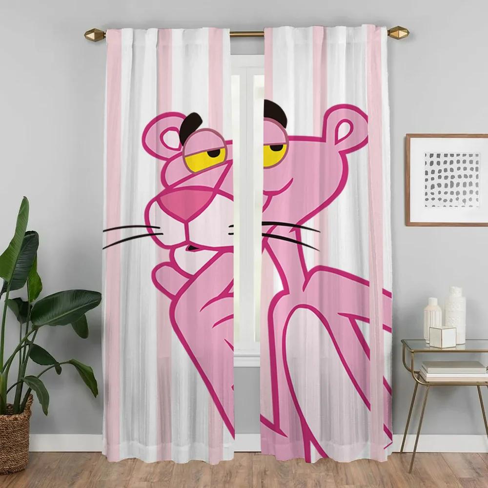 Eleganti istabas aizkari kamerai Rozā pantera aptumšojošie aizkari Helovīna dekori starpsienu žalūzijas Aizkari 2 gab.