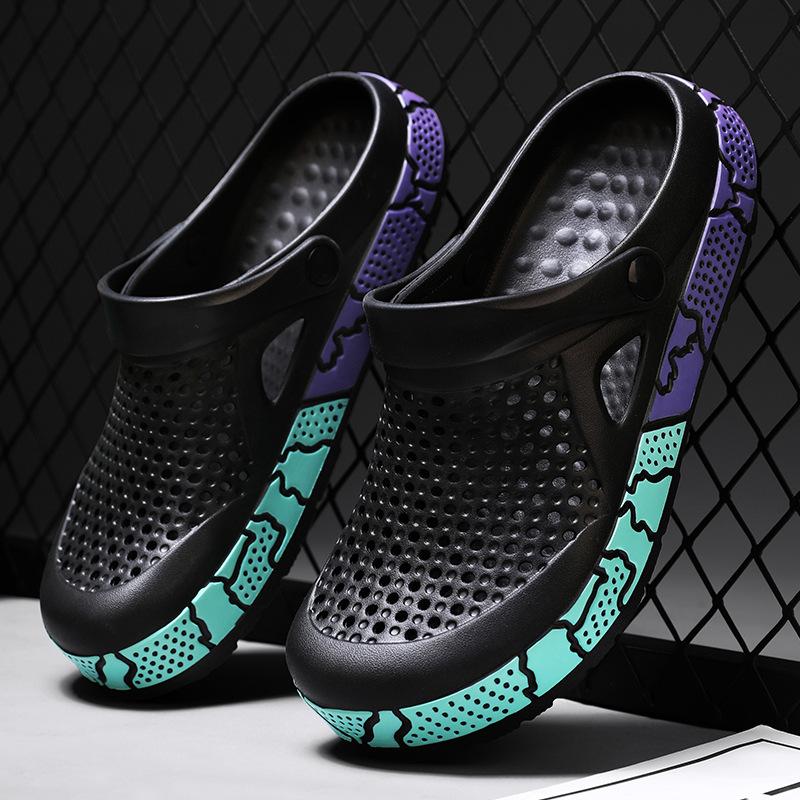 Painted hole shoes, seaside beach shoes, one shoe or two, wear wear-resistant bag head cool slippers