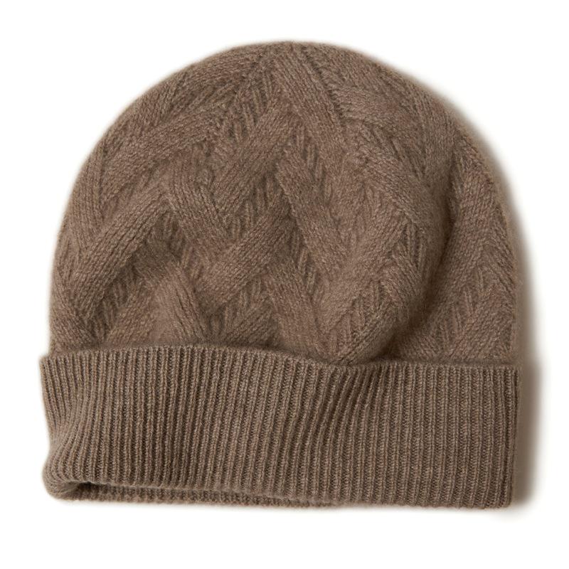 Unisex 100% Pure Goat Cashmere Hat: Warm, Fashionable, and Versatile Knit for Autumn and Winter