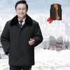 Mid-length Men's Winter Jacket: Warm, Thickened Cotton with Velvet, Genuine Product for Middle-aged and Elderly.