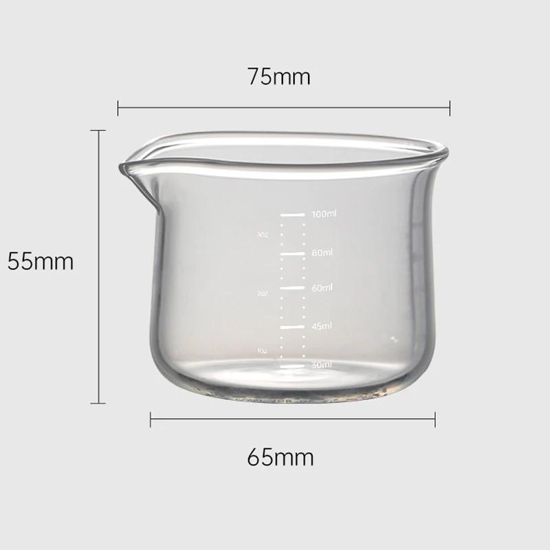 100ML Espresso Coffee Measuring Cup Heat-resistant Round-shape Dosing Shot Glass Kitchen Accessorie Jugs for Home Barista Use