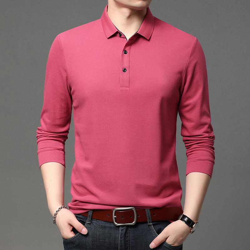 Men's Spring Autumn Long Sleeve Polo Shirts T-Shirts Tops Blouse Undershirts For Men Sweatshirts Office Formal Clothes