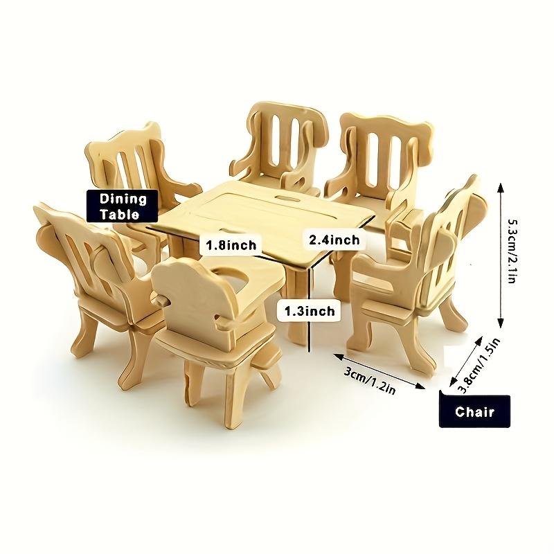 34Pcs Miniature Wooden House Furniture Set Model Ornament - DIY Miniature Photography Props- Seasonal Decor - Perfect Gift