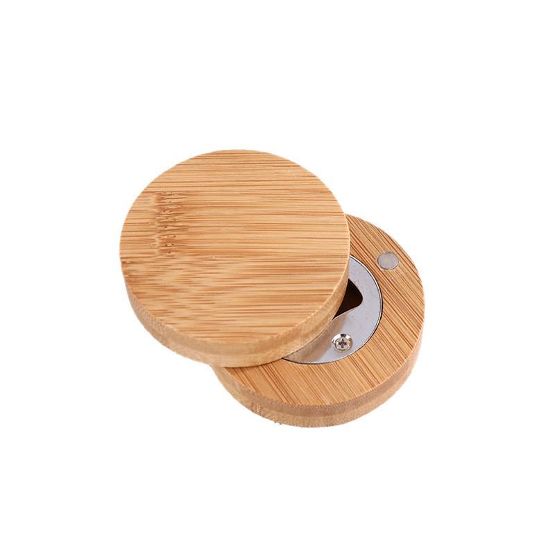 Bamboo Magnetic Bottle Opener with Creative Logo for Refrigerator Advertising