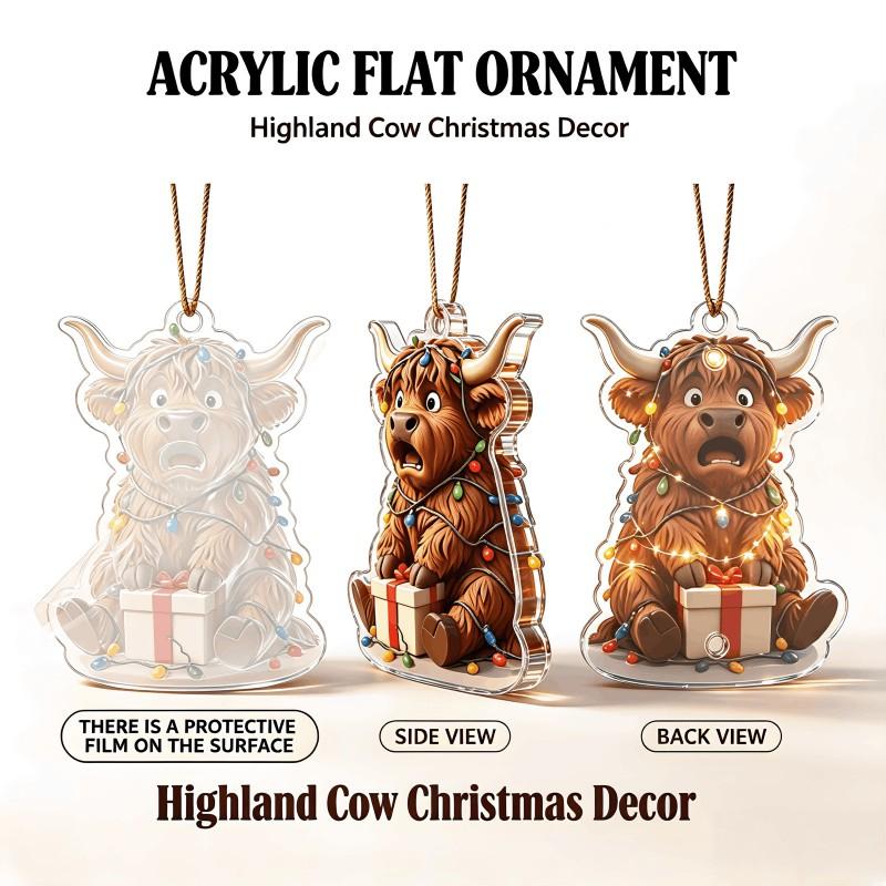 2026 Advent Calendar Highland Cow Christmas Ornament Acrylic Blind Box