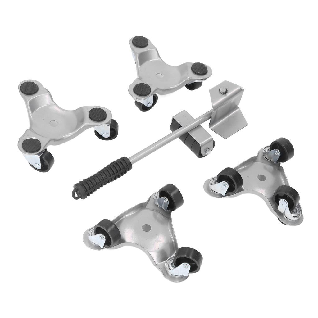 4 STÜCKE Möbelbewegungsrad mit Heber Dreieckiger Eisenbewegungsroller Satz für Zuhause Schwere Güter