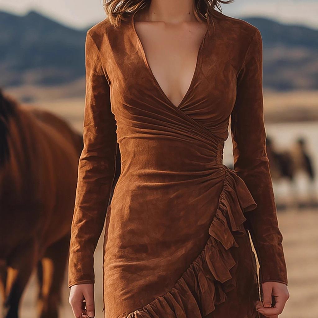 Women's Fashionable And Casual Long-sleeved Dress