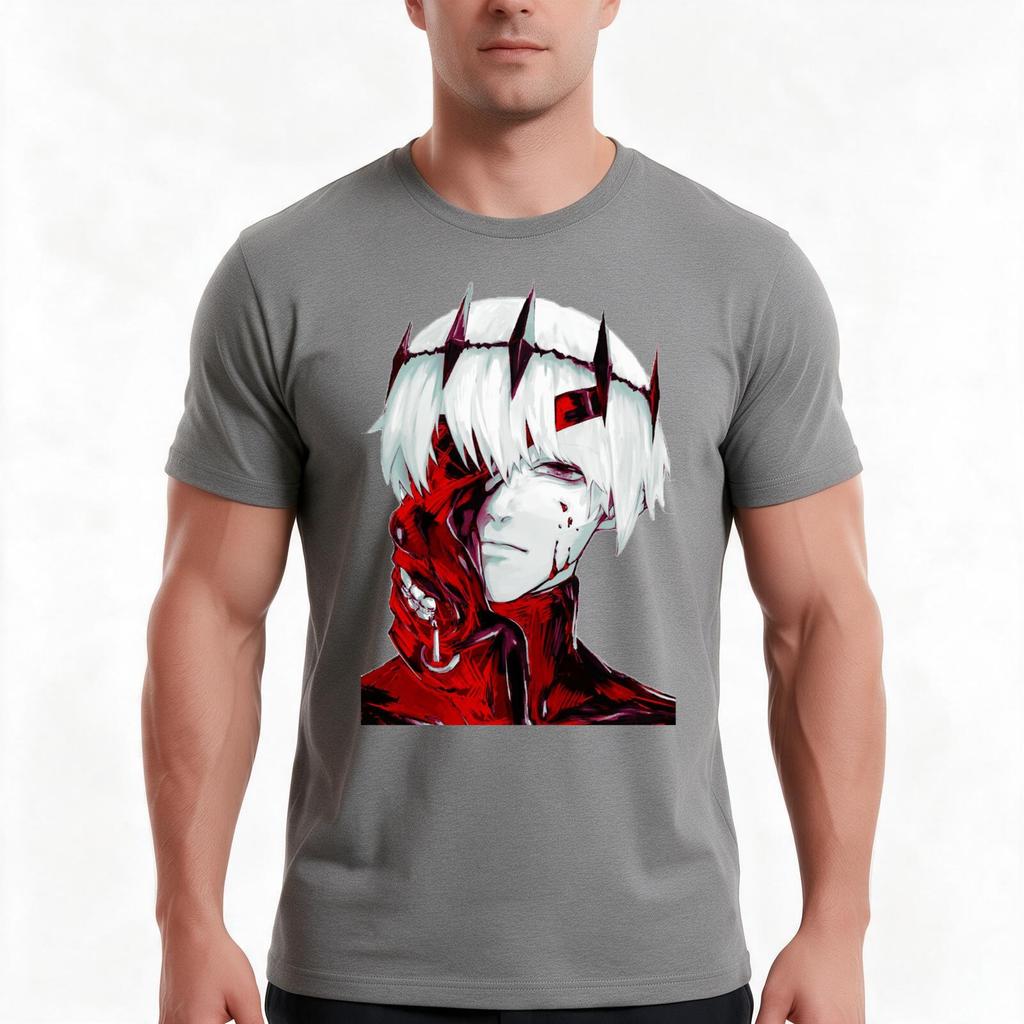 Kaneki Ken Tshirt Summer Casual Cotton Tee Oversized Streetwear Tops Vintage Graphic Print Loose Fit Short Sleeve