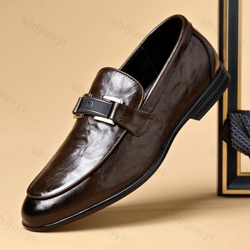 Fashion Men's Leather Shoes 2025 New High-quality Business Casual Shoes Men Loafers Spring Autumn Luxury Designer Dress Shoes Size 39-44