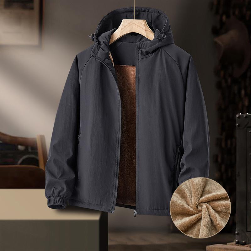 

Мужская осенне-зимняя куртка с капюшоном, свободного кроя, в стиле кэжуал, ветрозащитная, водонепроницаемая, горная, в стиле ретро, для мужчин среднего и пожилого возраста, с плюшевой подкладкой 3XL чёрный