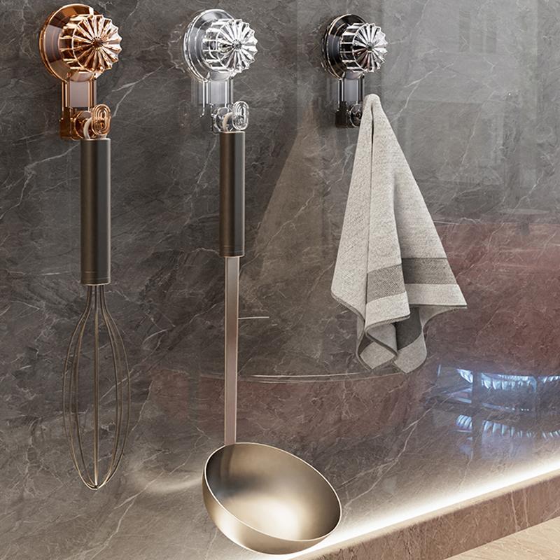 2PCS New Suction Cup Hooks Strong Wall Sucker Vacuum Non-punching Traceless Hooks High Quality Kitchen Bathroom Wall Hook