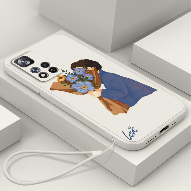 

Liquid Rope TPU Funda Flowers Boy Love Girl Phone Case For Xiaomi Redmi Note 11 11S 11T 10S 10 9S 9T 9 8T 8 Pro Plus 5G Redmi Note 8T