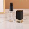 15-40Ml Empty Pump Bottle Glass Liquid Foundation Container Makeup Transparent Square Refillable Bottle Portable Pump Bottle