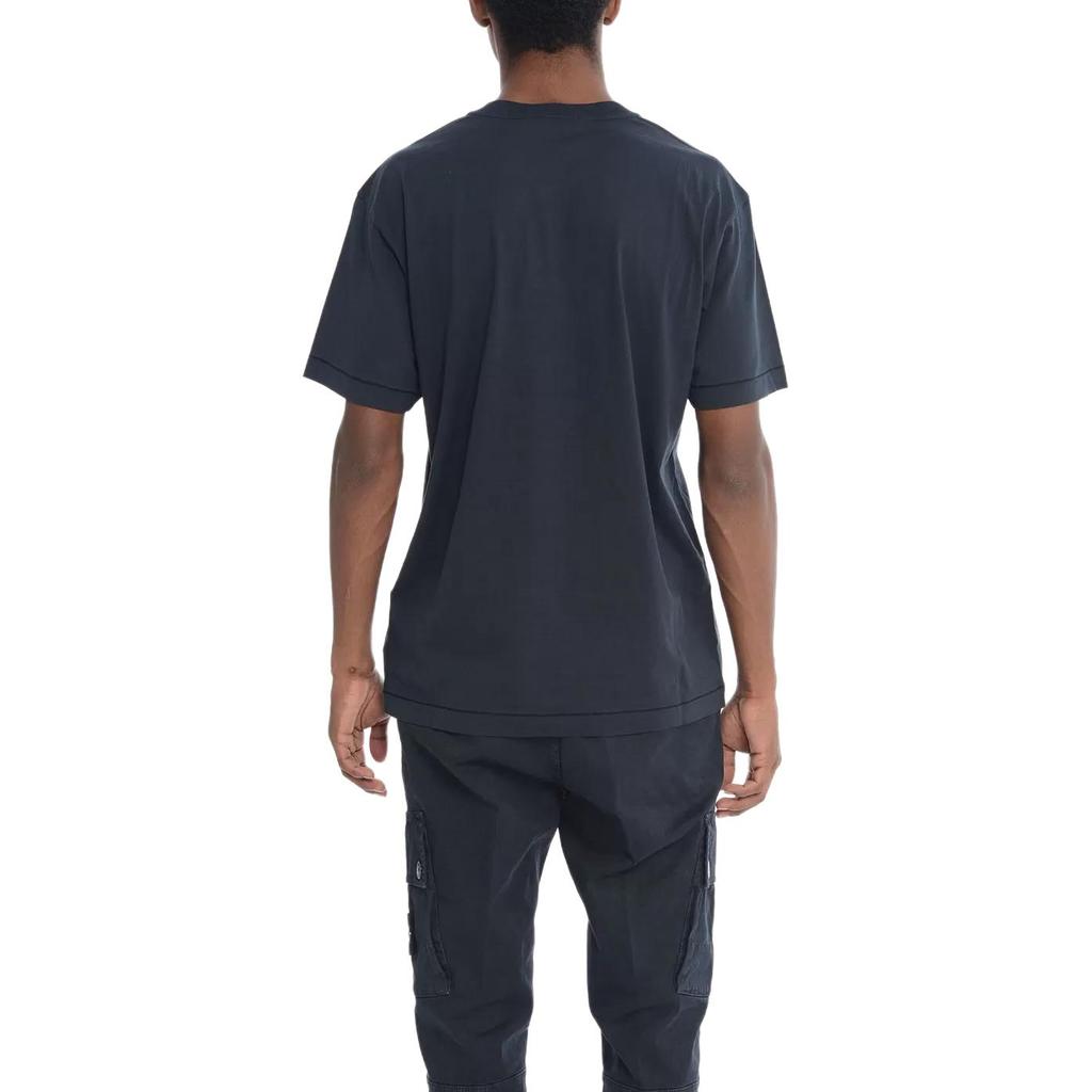 Stone Island Logo Pullover Crew Neck T-Shirt Men T-Shirts Dark-Blue K1S152100039S0013-V0020