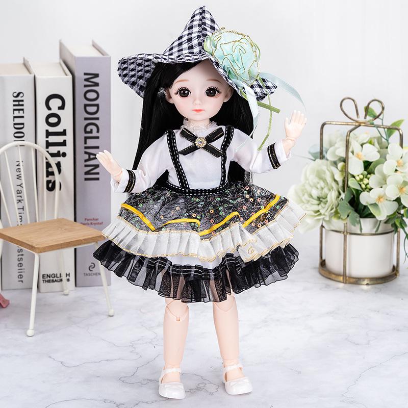 

30см 6-шарнирная кукла BJD принцесса с детским лицом - Идеальный подарок на день рождения для девочек 30cm Full Doll as Shown