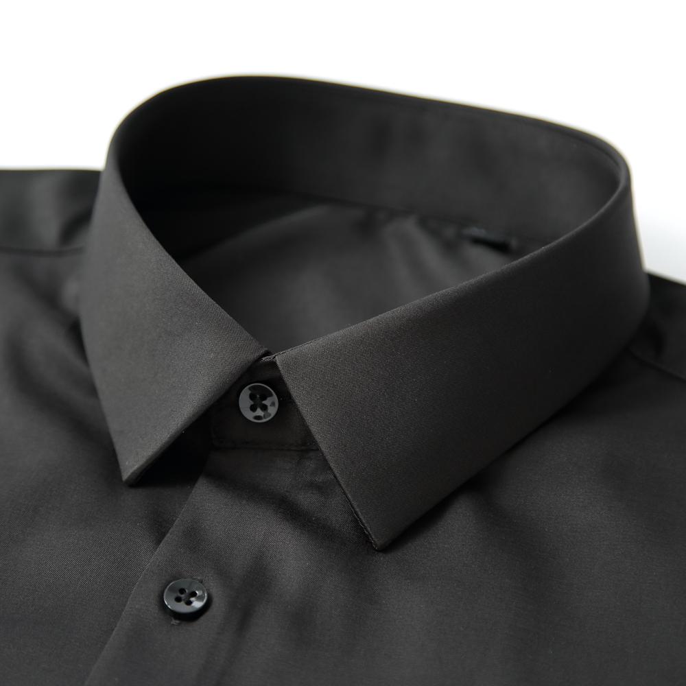 Cămașă de rochie pentru bărbați, cu mânecă lungă, de culoare uni, fără călcare, elastică, mătăsoasă, prietenoasă cu pielea, ușor de întreținut, formală, îmbrăcăminte pentru bărbați, cămașă cu nasturi