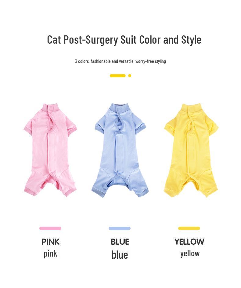 Cat Spay/Neuter Recovery Suit - Post-Op Anti-Lick Pet Clothing