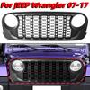 Car Front Bumper Grille Wear Resist ABS Bumper Mesh Grill Replacement Grille for JK Modified To 24 JL for JEEP Wrangler 07-17