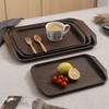 RuHan Imitation Wood Grain Rectangular Plastic Tea Tray