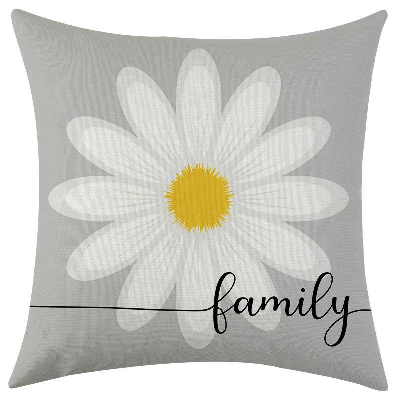

New Spring Series Linen Printed Pillowcase Car Sofa Lumbar Pillow Cushion 45 * 45 separate pillow cover