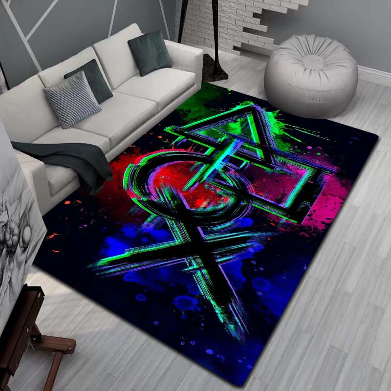 Gaming Teppich für Jungenzimmer Gamer Teppich mit Gamecontroller Teppich für Spielzimmer Esports-Raum und Jungen Spielzimmer-Themen Schlafzimmer Bodenmatte